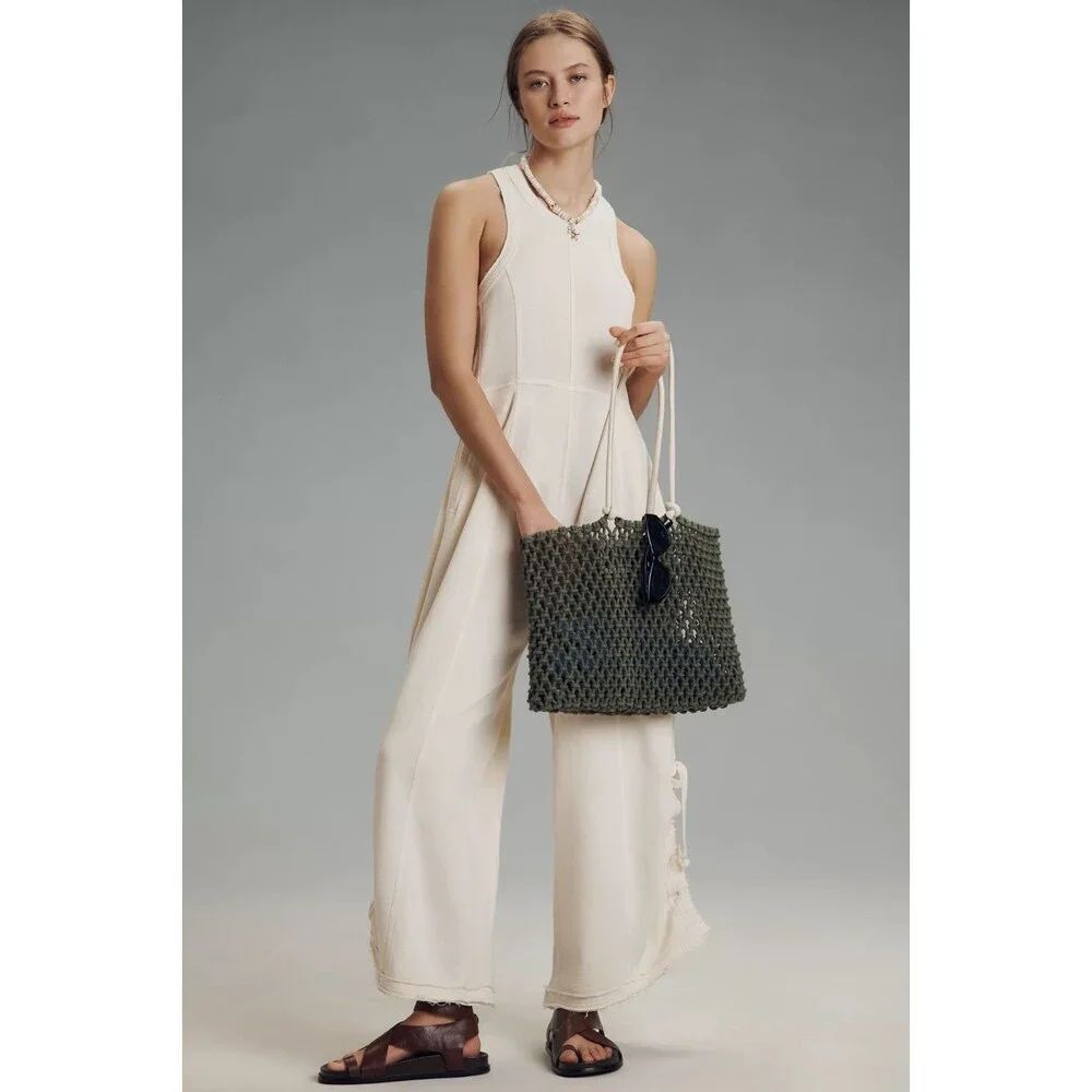Anthropologie Daily Practice Seamed Wide-Leg Jumpsuit One-Piece Ivory XS